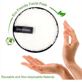 4Pcs Makeup Remover Wipes Reusable Discs Cotton Pads Microfiber Make Up Face Towel Cloth Washable Sponge Skin Care Cleaning Puff - Clean Vanilla