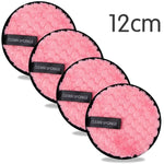 4Pcs Makeup Remover Wipes Reusable Discs Cotton Pads Microfiber Make Up Face Towel Cloth Washable Sponge Skin Care Cleaning Puff - Clean Vanilla