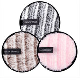 4Pcs Makeup Remover Wipes Reusable Discs Cotton Pads Microfiber Make Up Face Towel Cloth Washable Sponge Skin Care Cleaning Puff - Clean Vanilla