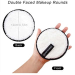 4Pcs Makeup Remover Wipes Reusable Discs Cotton Pads Microfiber Make Up Face Towel Cloth Washable Sponge Skin Care Cleaning Puff - Clean Vanilla