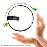 4Pcs Makeup Remover Wipes Reusable Discs Cotton Pads Microfiber Make Up Face Towel Cloth Washable Sponge Skin Care Cleaning Puff - Clean Vanilla