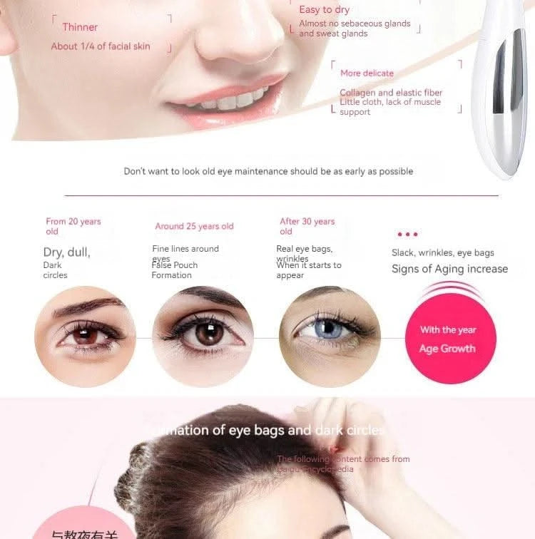 Home Electric Eye Massage Beauty Instrument Exquisite Eye Skin De-Bagging De-Watering Reduce - Clean Vanilla