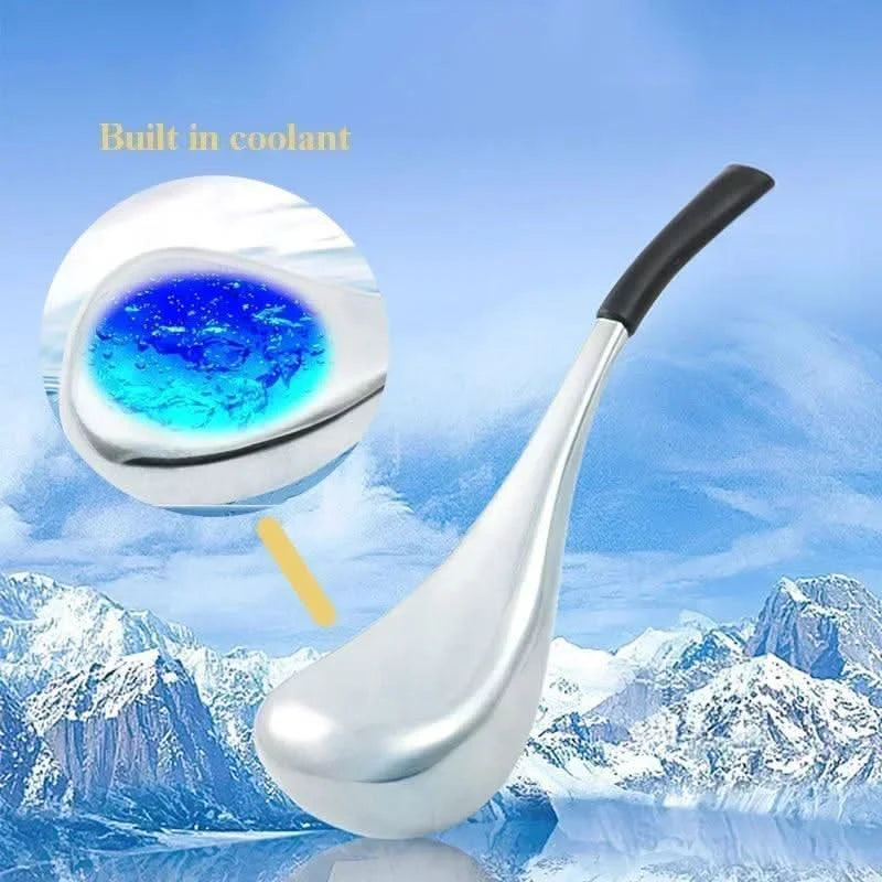 2PCS Ice Globes Spoon Massager Facial Skin Care Freeze Tool Stainless Steel Face Beauty Cryo Roller Cooling Massage Spa Ball - Clean Vanilla