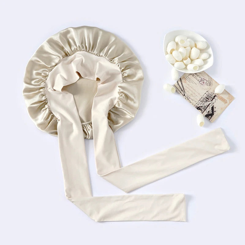 100% Pure Mulberry Silk Bonnet - Clean Vanilla