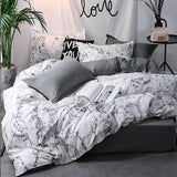 Duvet Cover Set – Duvet Cover and 2pcs Pillow Case Marble Pattern - 3-Piece