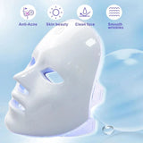 LED Facial Mask Photon Therapy 7 Colours Red Light Face Skin Rejuvenation - Clean Vanilla