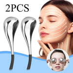 2PCS Ice Globes Spoon Massager Facial Skin Care Freeze Tool Stainless Steel Face Beauty Cryo Roller Cooling Massage Spa Ball - Clean Vanilla