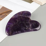 Amethyst Face Gua Sha Tool Skin Care Body Eye Natural Crystal Mineral Stone heart Massager Health Beauty Lifting And Firming - Clean Vanilla