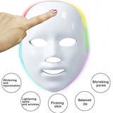 LED Facial Mask Photon Therapy 7 Colours Red Light Face Skin Rejuvenation - Clean Vanilla