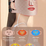 4 in 1 Red Led Light Therapy Infrared Flexible Soft Mask Silicone 4 Colour Led Therapy Anti Aging Advanced Photon Mask IPX7 - Clean Vanilla