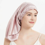 100% Mulberry Silk Long Hair Wrap Bonnet for Women Night Sleeping Cap for Long Curly Dreadlock Braid Hair - Clean Vanilla