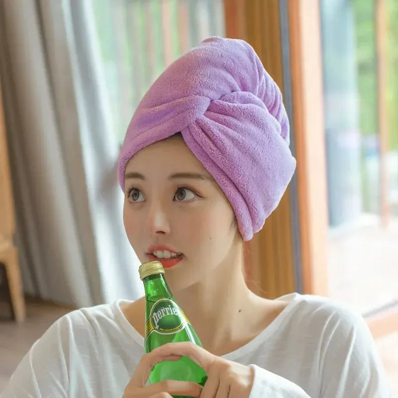 Dry Hair Cap Sports Towel Fiber Super Fine Adult Bath Towel Towels Bathroom Soft Turban for Hair Drying Miss Serviettes Face Wet - Clean Vanilla