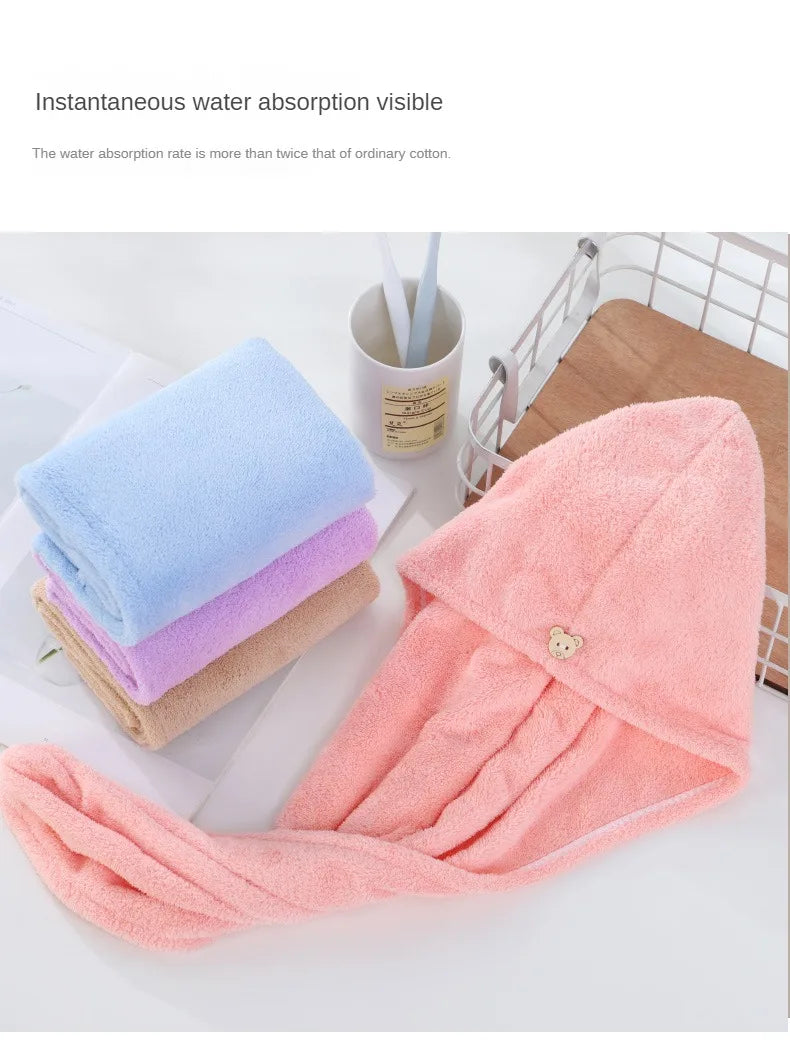 Dry Hair Cap Sports Towel Fiber Super Fine Adult Bath Towel Towels Bathroom Soft Turban for Hair Drying Miss Serviettes Face Wet - Clean Vanilla