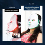 7 Colours LED Red Light Therapy Facial Mask + Neck | Collagen Boosting - Clean Vanilla