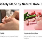 Natural Pink Rose Roller Gua Sha Set Facial Body Massager Roller Face Lifting Beauty Massage Tools Rose Quartz Jade Stone Massage Set - Clean Vanilla