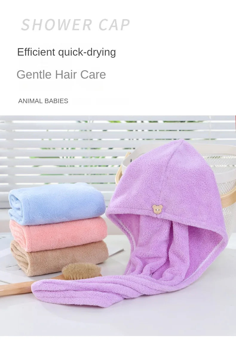 Dry Hair Cap Sports Towel Fiber Super Fine Adult Bath Towel Towels Bathroom Soft Turban for Hair Drying Miss Serviettes Face Wet - Clean Vanilla