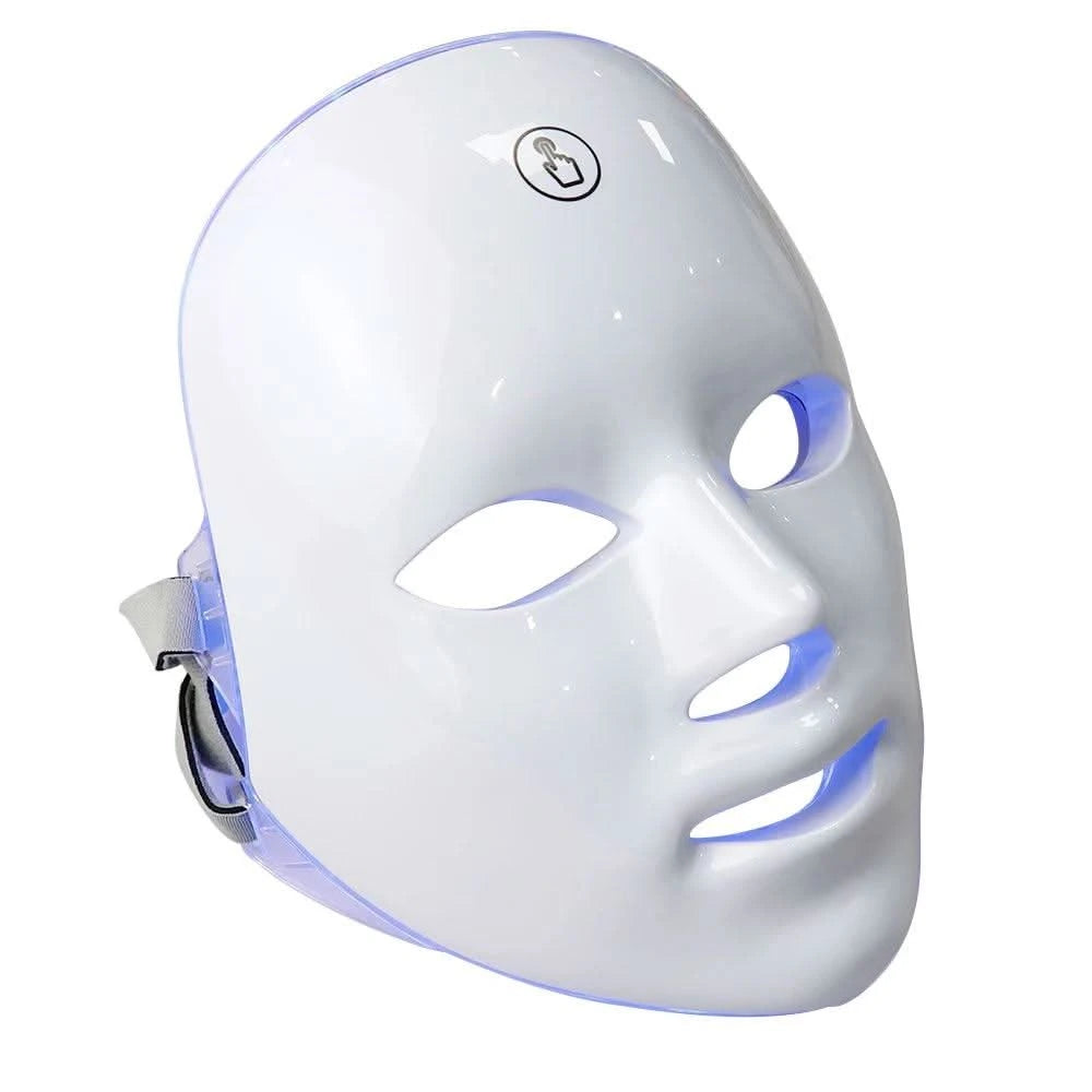 LED Facial Mask Photon Therapy 7 Colours Red Light Face Skin Rejuvenation - Clean Vanilla