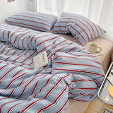 Classic Style Striped Duvet Cover - 3 Part Set – Washed Cotton Bedding