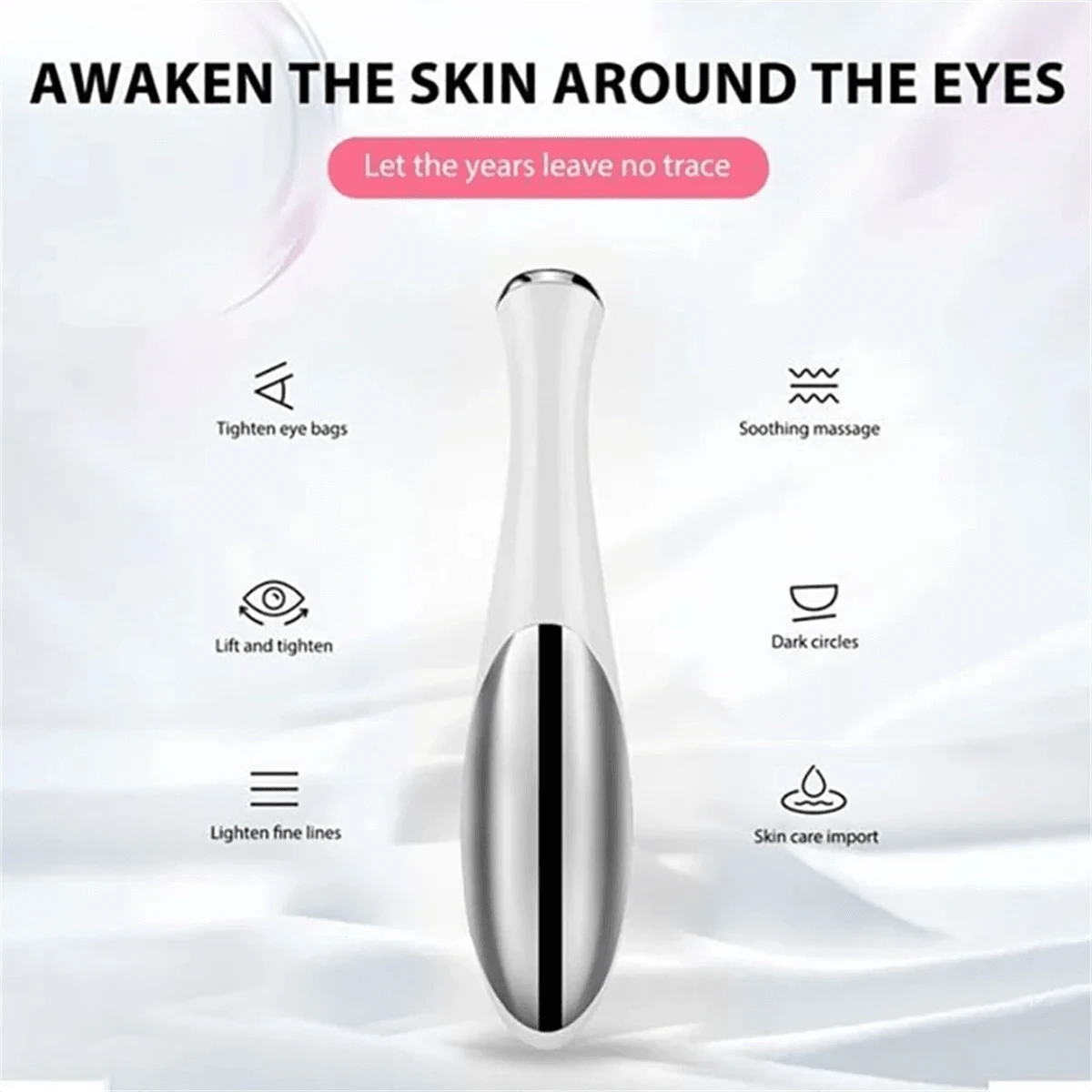 Electric eye massager for vibration, wrinkle removal, anti-aging, eye massage, removal of dark circles, beauty, eye care - Clean Vanilla