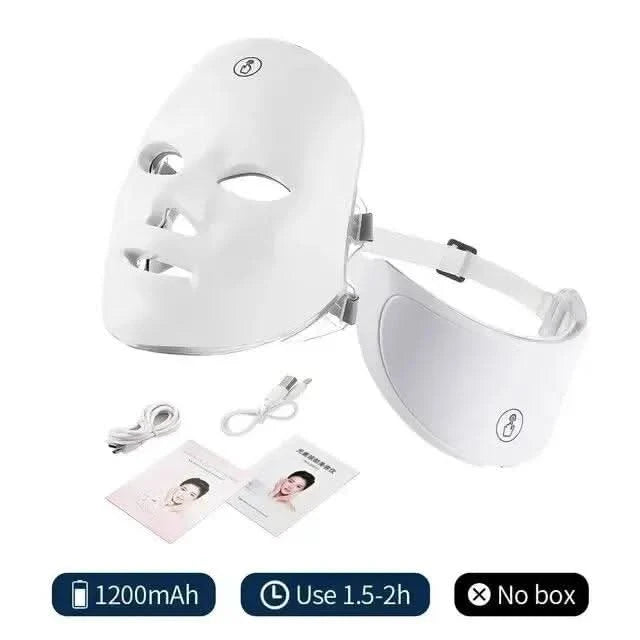 7 Colours LED Red Light Therapy Facial Mask + Neck | Collagen Boosting - Clean Vanilla