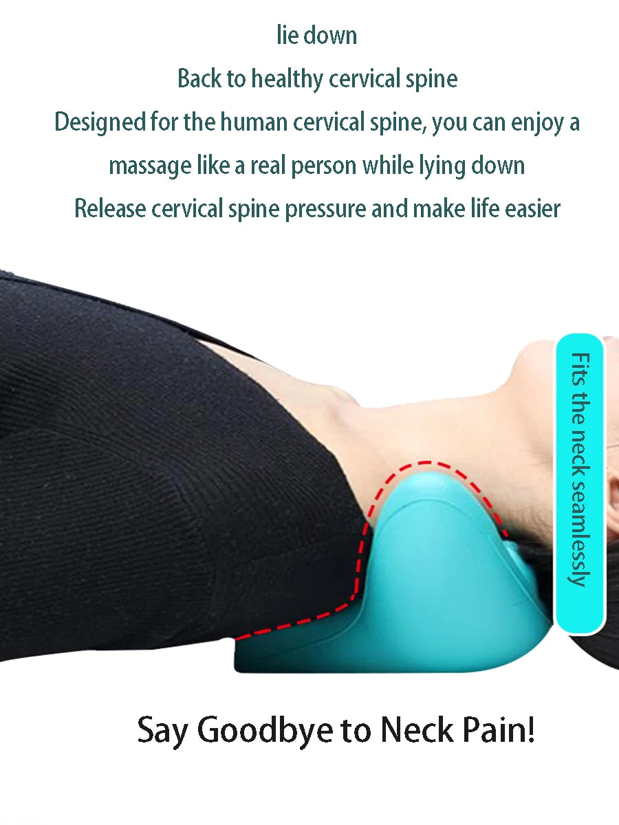 Neck Shoulder Stretcher Relaxer Cervical Chiropractic Traction Device Massage Pillow for Cervical Spine Alignment Massage Tools - Clean Vanilla