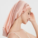 100% Mulberry Silk Long Hair Wrap Bonnet for Women Night Sleeping Cap for Long Curly Dreadlock Braid Hair - Clean Vanilla